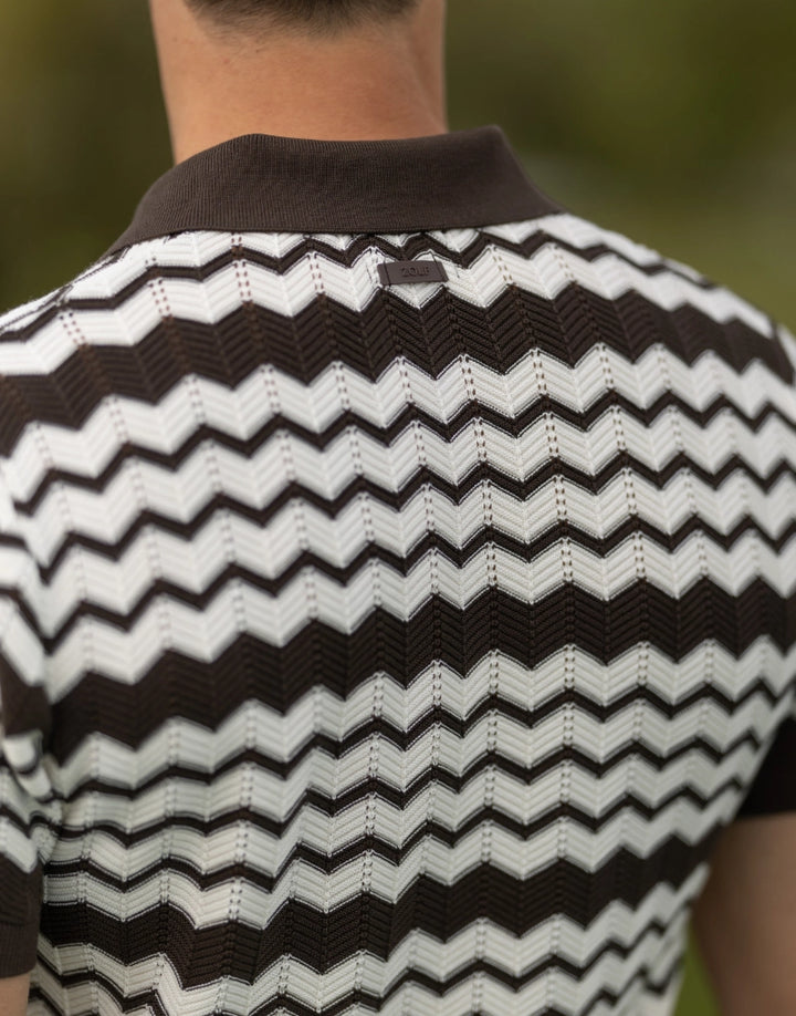 POLO MALHA JACQUARD CACAU ZOLF