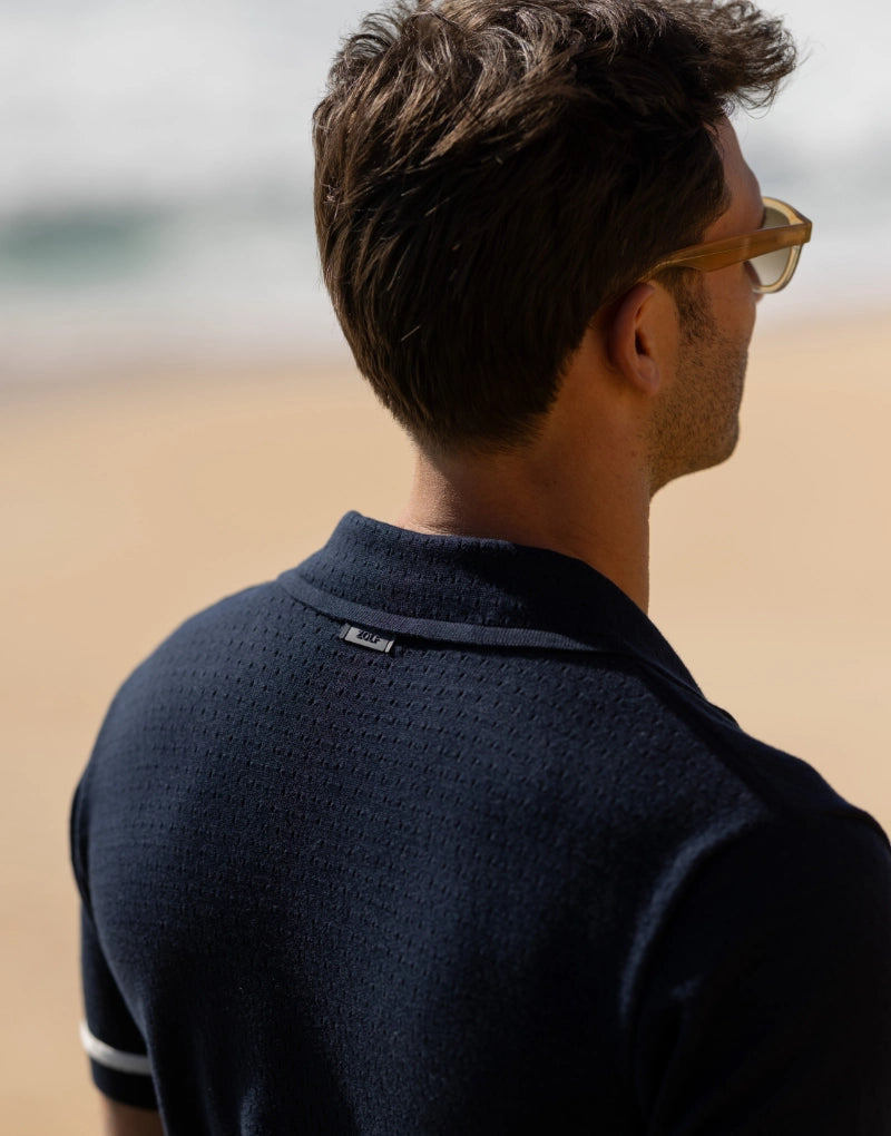 CAMISEIRO TRICOT COM BOLSO AZUL ZOLF