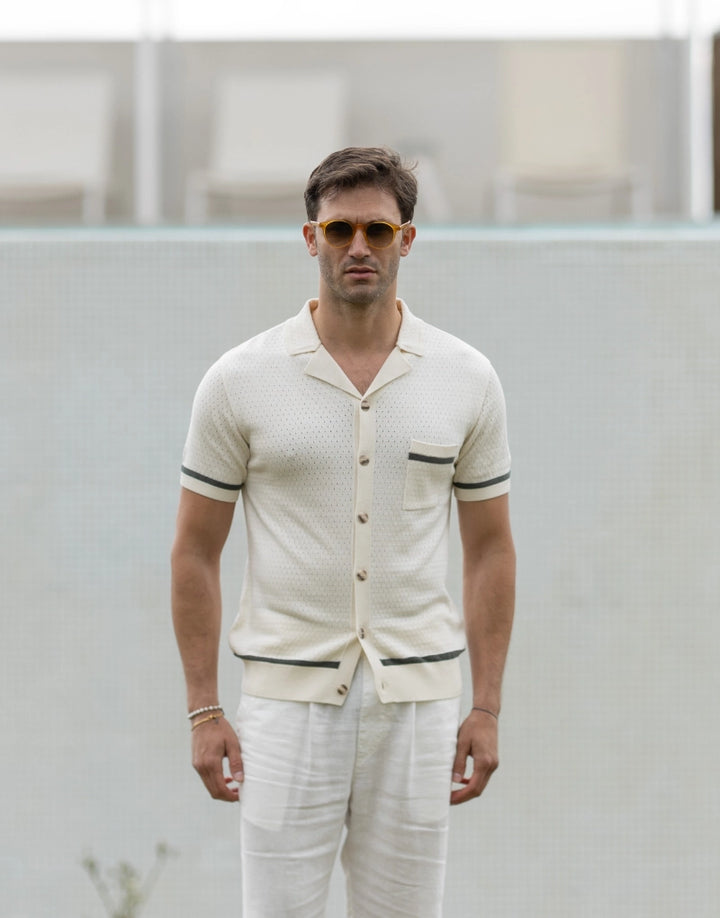 CAMISEIRO TRICOT COM BOLSO CRU ZOLF
