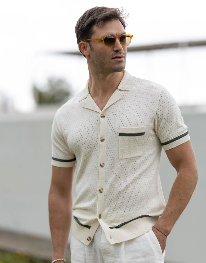 CAMISEIRO TRICOT COM BOLSO CRU ZOLF