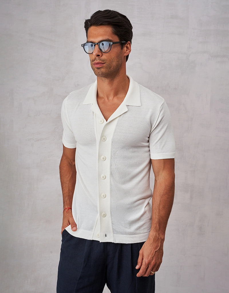 CAMISEIRO TRICOT DE MALHA FINA BRANCO ZOLF
