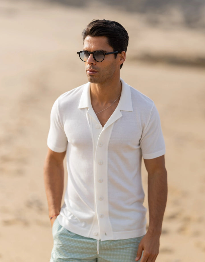 CAMISEIRO TRICOT DE MALHA FINA BRANCO ZOLF