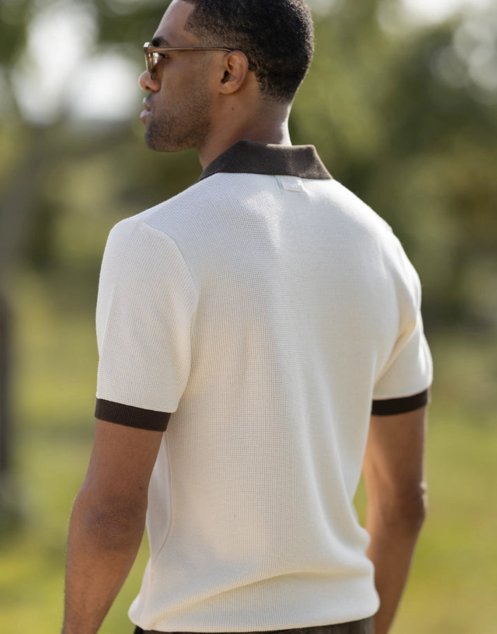 POLO TRICOT TEXTURA BICOLOR CRU ZOLF