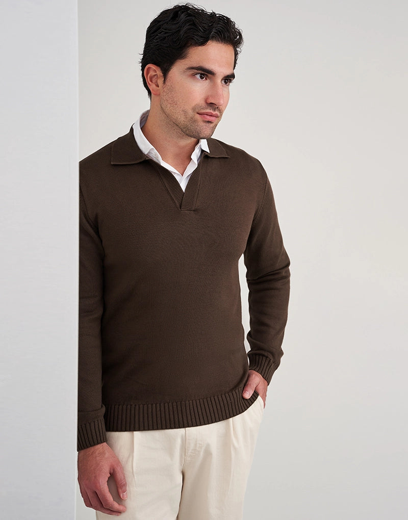 POLO TRICOT DECOTE V CASTANHO ZOLF