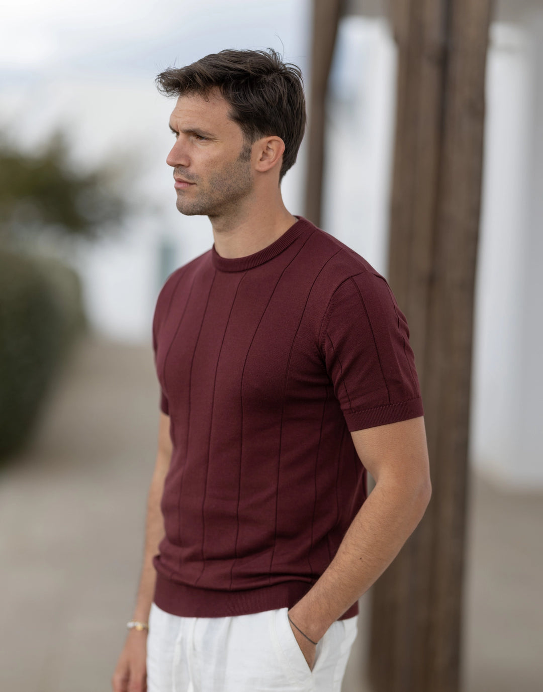 T-SHIRT TRICOT FALSO LISO BORGONHA ZOLF