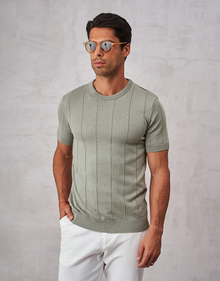 T-SHIRT TRICOT FALSO LISO VERDE SECO ZOLF