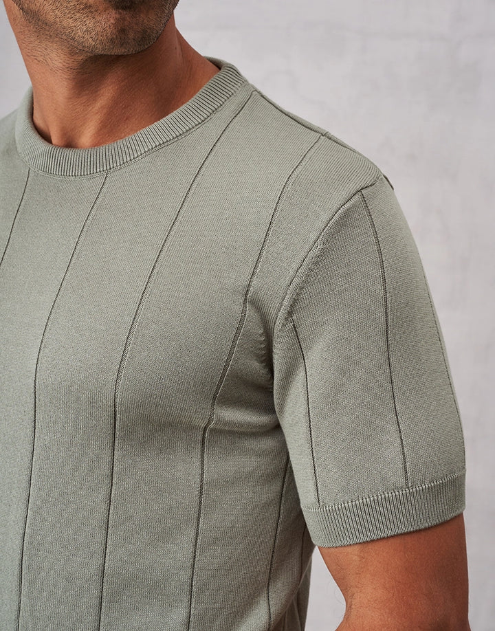T-SHIRT TRICOT FALSO LISO VERDE SECO ZOLF
