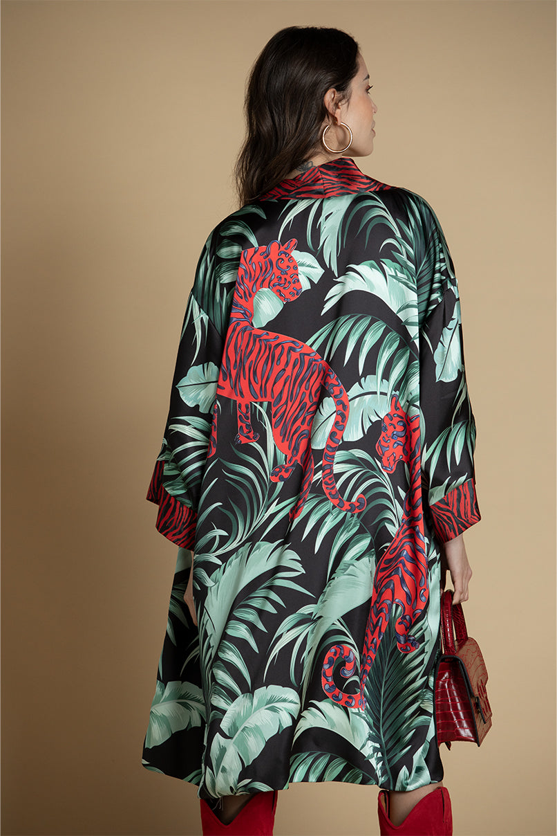KIMONO REVERSIVEL ESTAMPA TROPICAL SAHOCO