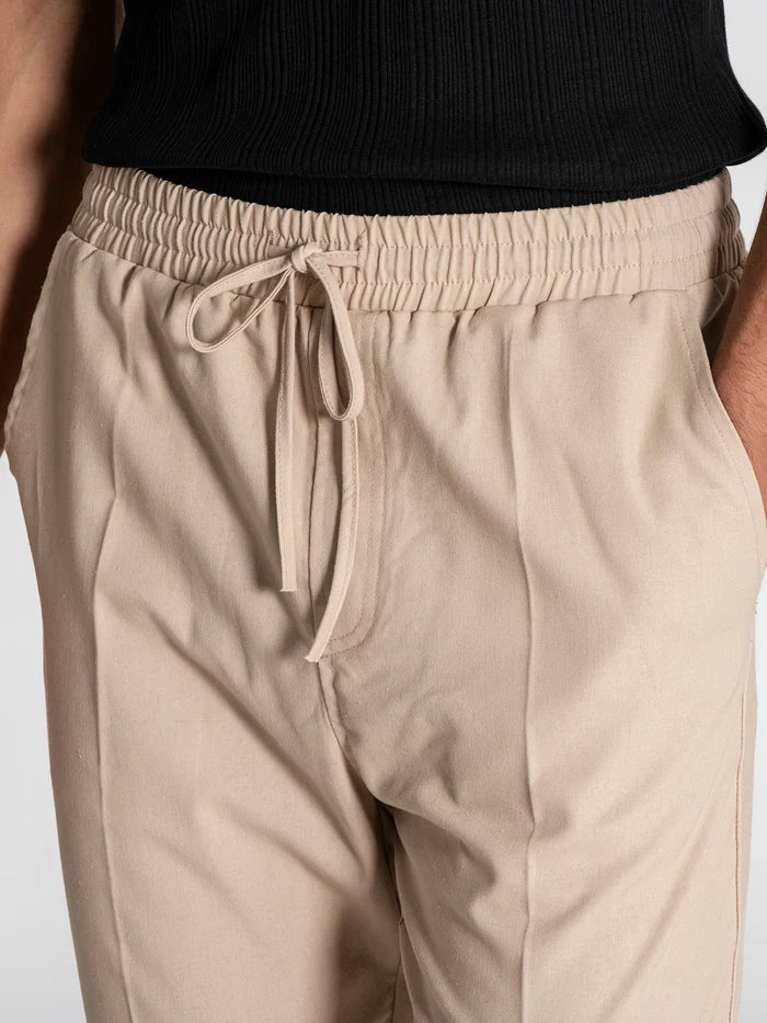 CALÇA BEGE LINHO PONTO CHIC