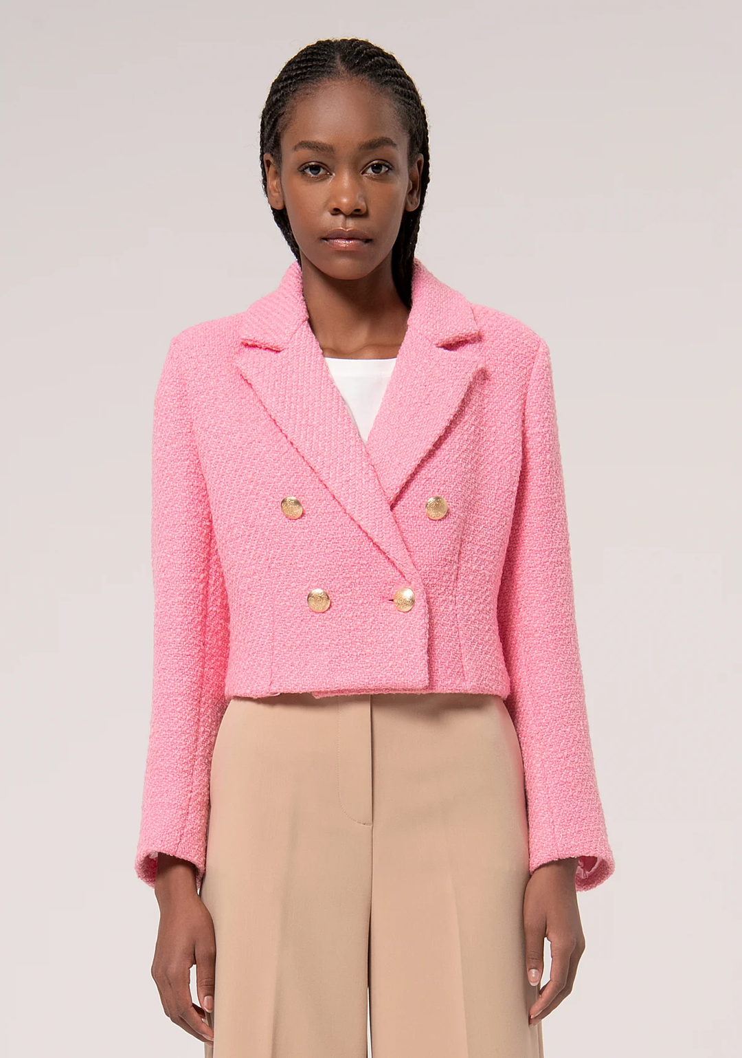BLAZER CURTO ROSA TWEED FRACOMINA