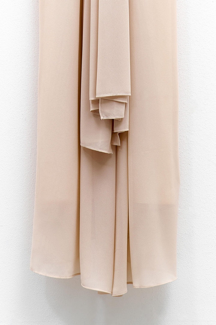 VESTIDO NUDE COM LENÇO EMBUTIDO ELEH