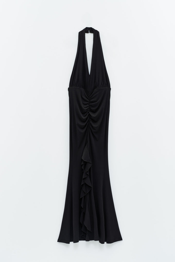VESTIDO PRETO LICRADO EFEITO DRAPEADO ELEH