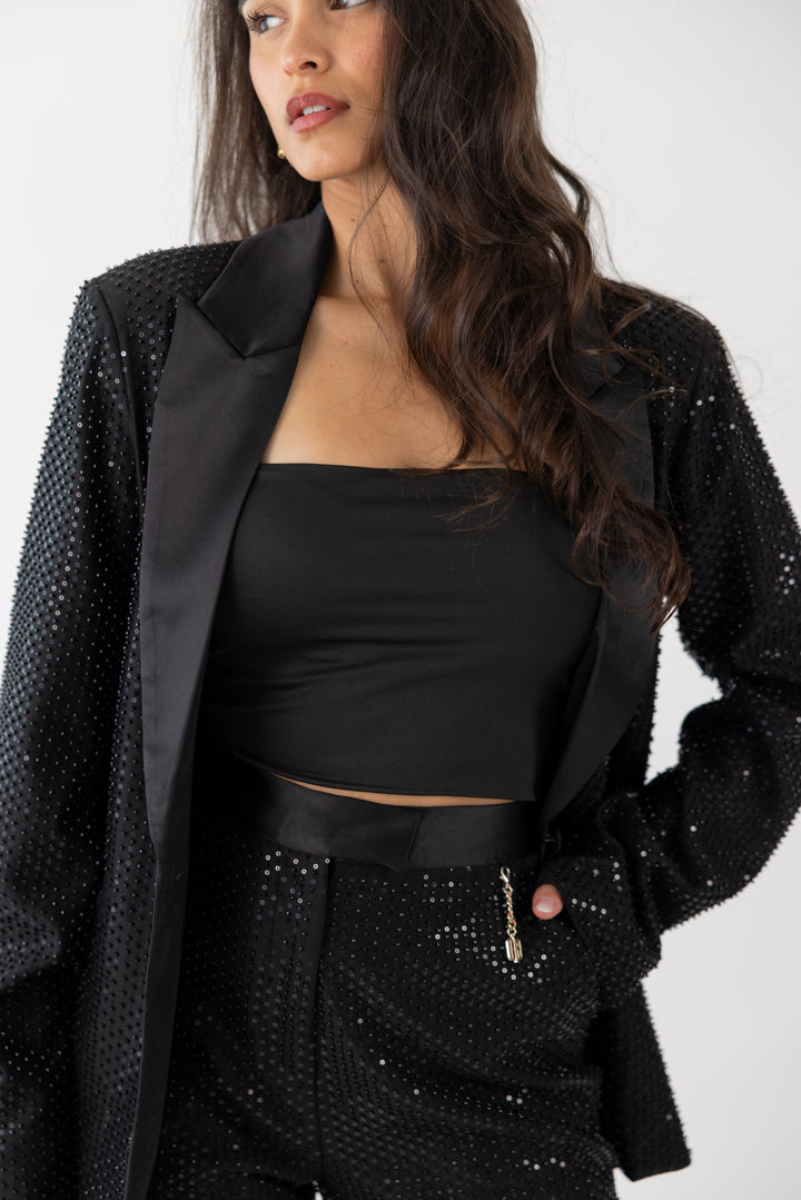 BLAZER LONGO COM STRASS FRACOMINA