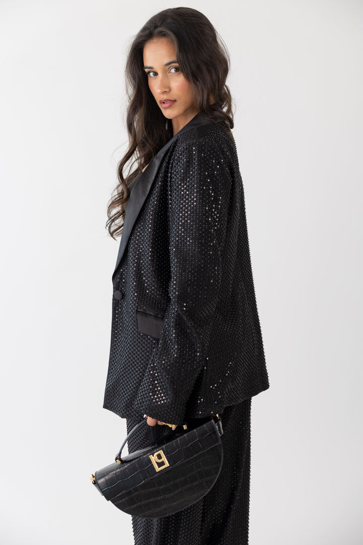 BLAZER LONGO COM STRASS FRACOMINA