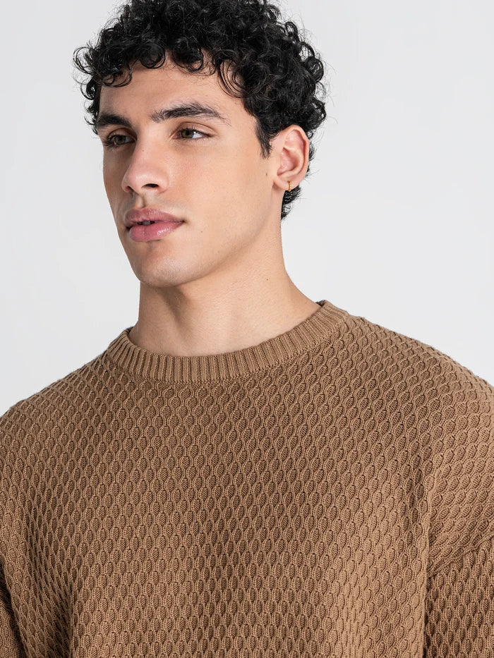 CAMISOLA TAUPE TEXTURADA PONTO CHIC