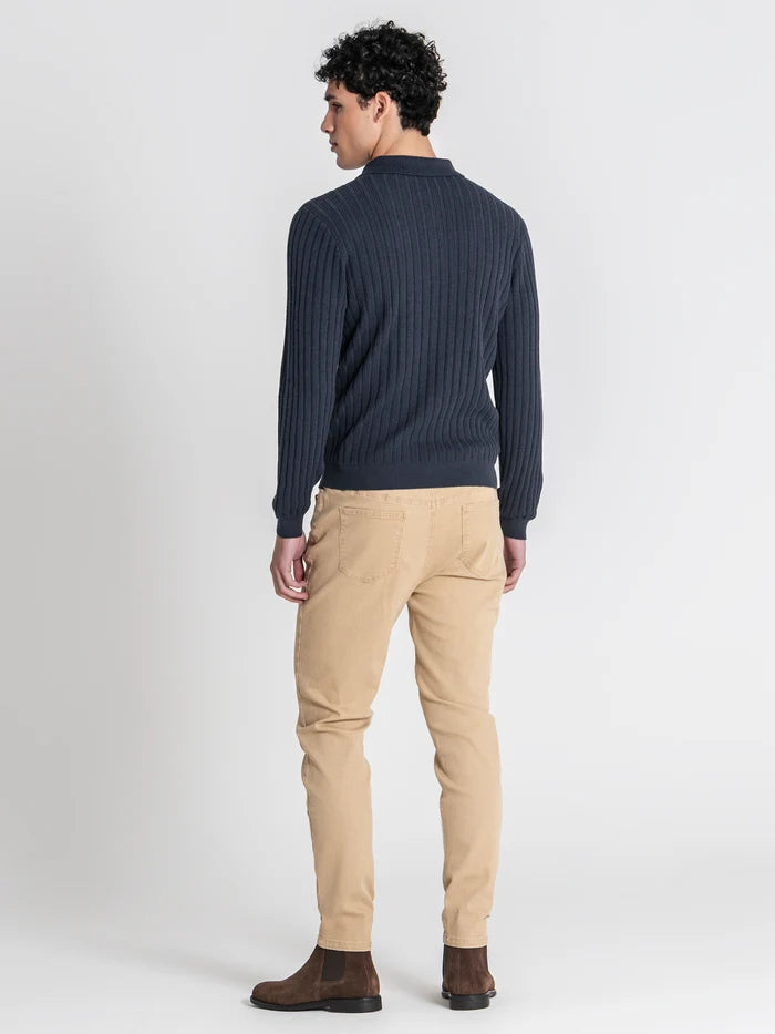 POLO DE MALHA AZUL MARINHO PONTO CHIC