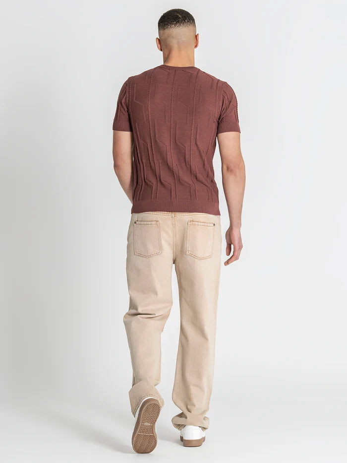 CAMISOLA DE MALHA CASTANHA KNIT PONTO CHIC