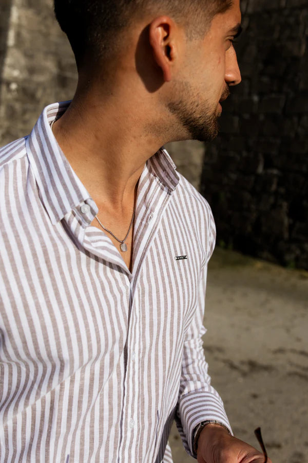 CAMISA DE RISCAS CASTANHO JOVITS