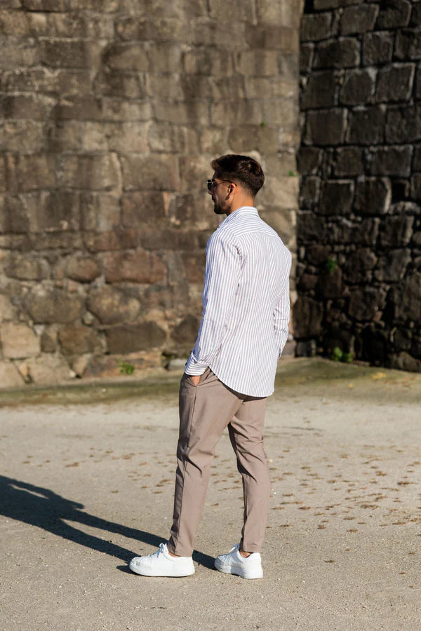 CAMISA DE RISCAS CASTANHO JOVITS