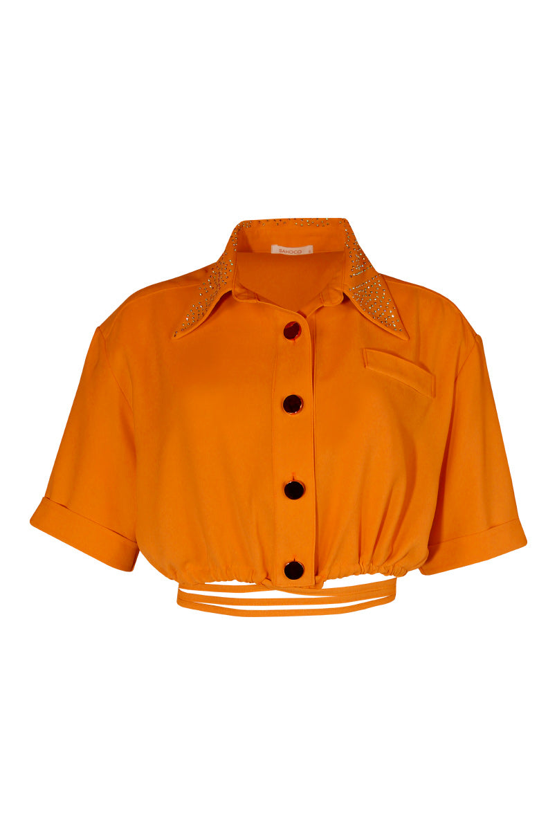 CAMISA CROPPED COM LAÇADA SAHOCO