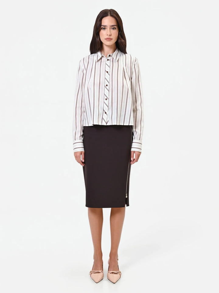 CAMISA ÀS RISCAS CASTANHAS RINASCIMENTO