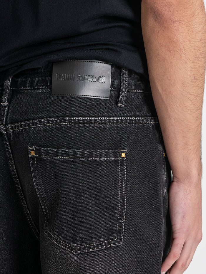 CALÇAS JEANS PRETAS COM LAVAGEM PONTO CHIC
