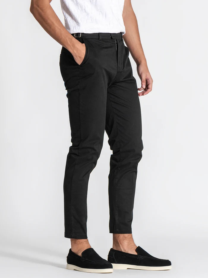 CALÇA PRETA LOCK CHINO PONTO CHIC