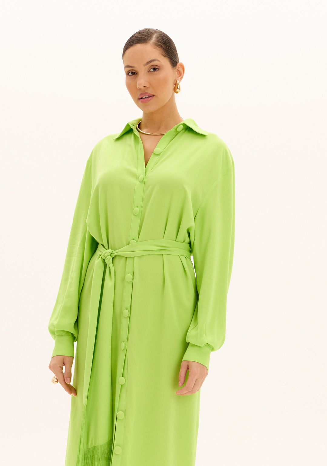 VESTIDO CAMISEIRO VERDE LANÇA PERFUME