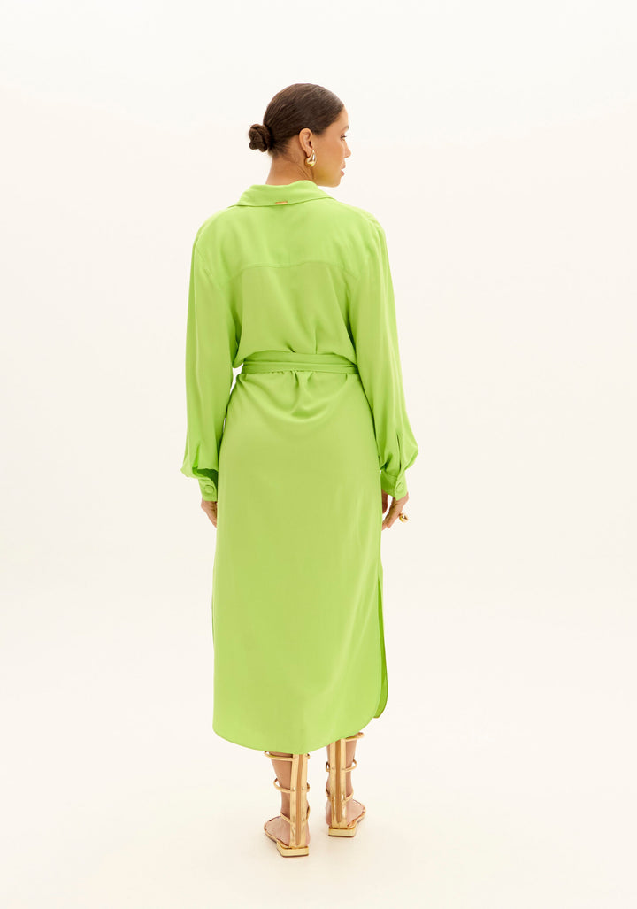 VESTIDO CAMISEIRO VERDE LANÇA PERFUME