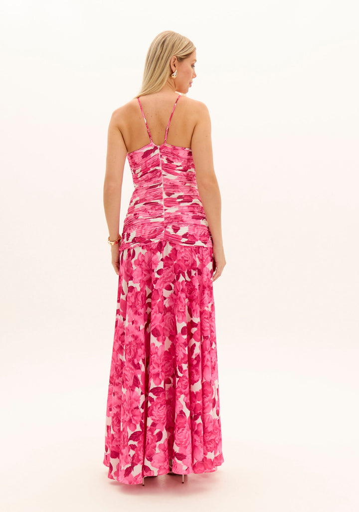 VESTIDO PEONEAS ROSA LANÇA PERFUME