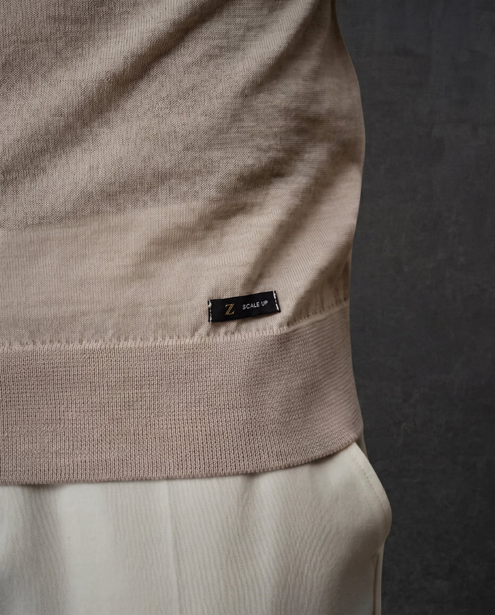 POLO LÃ MERINO EXTRA FINO BEGE ZOLF