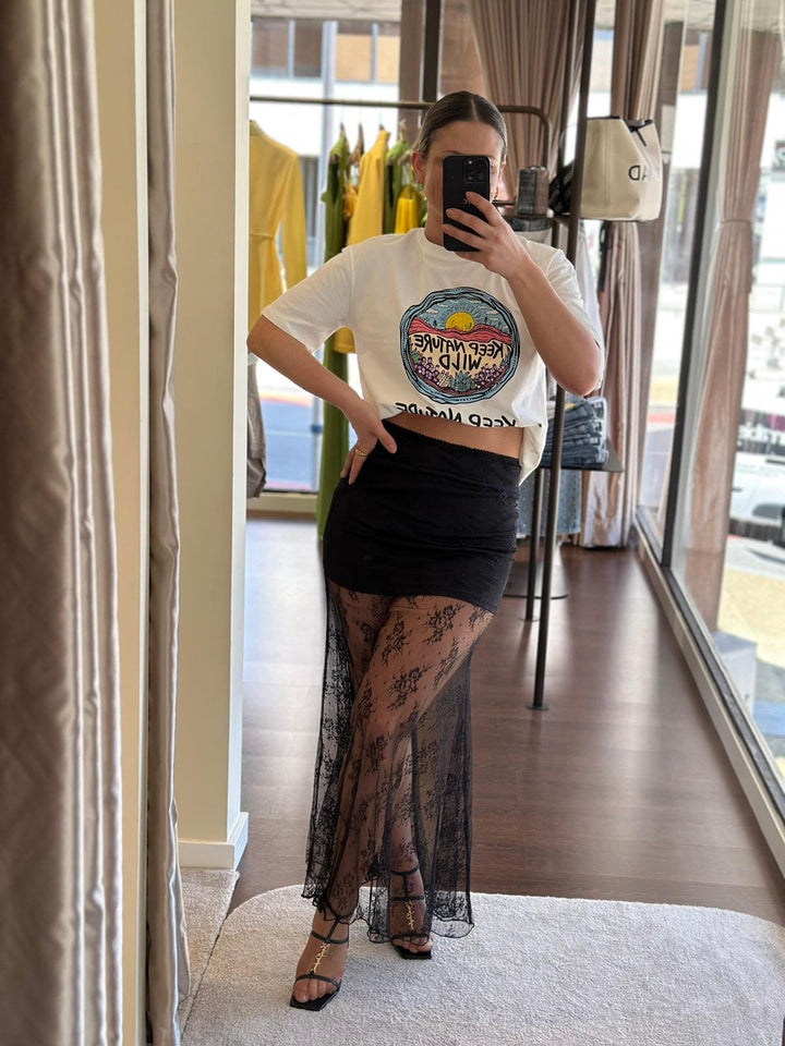 SAIA PRETA TRANSPARENTE PONTO CHIC
