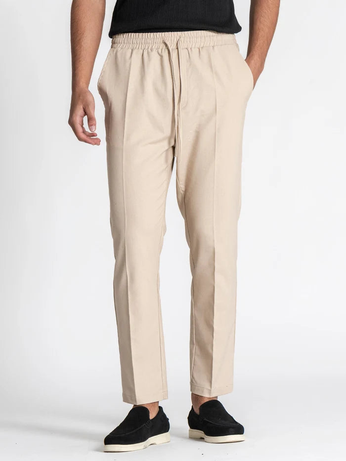 CALÇA BEGE LINHO PONTO CHIC