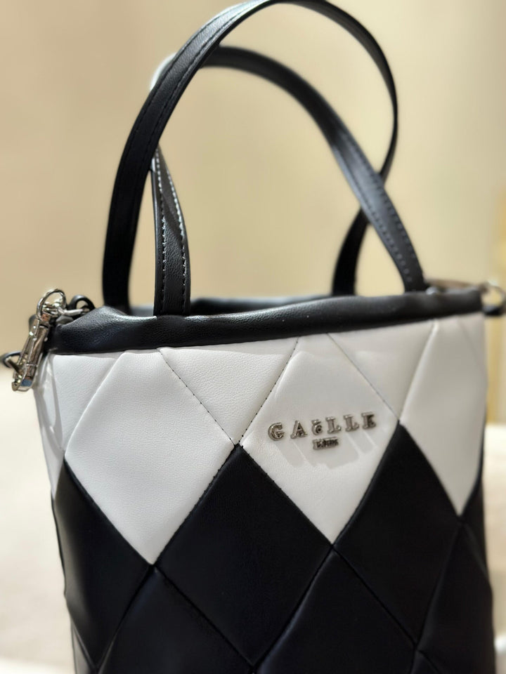 MINI MALA PRETO COM BRANCO GAELLE PARIS