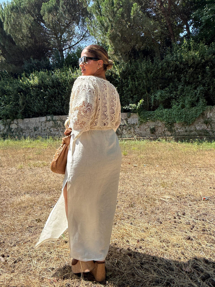 VESTIDO SOL DE LINO PONTO CHIC