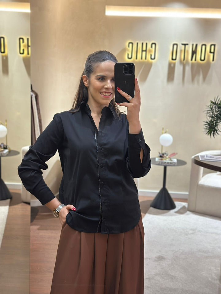 CAMISA PRETA GAELLE PARIS