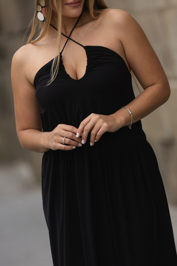 VESTIDO PRETO DECOTE CRUZADO MISS YOU