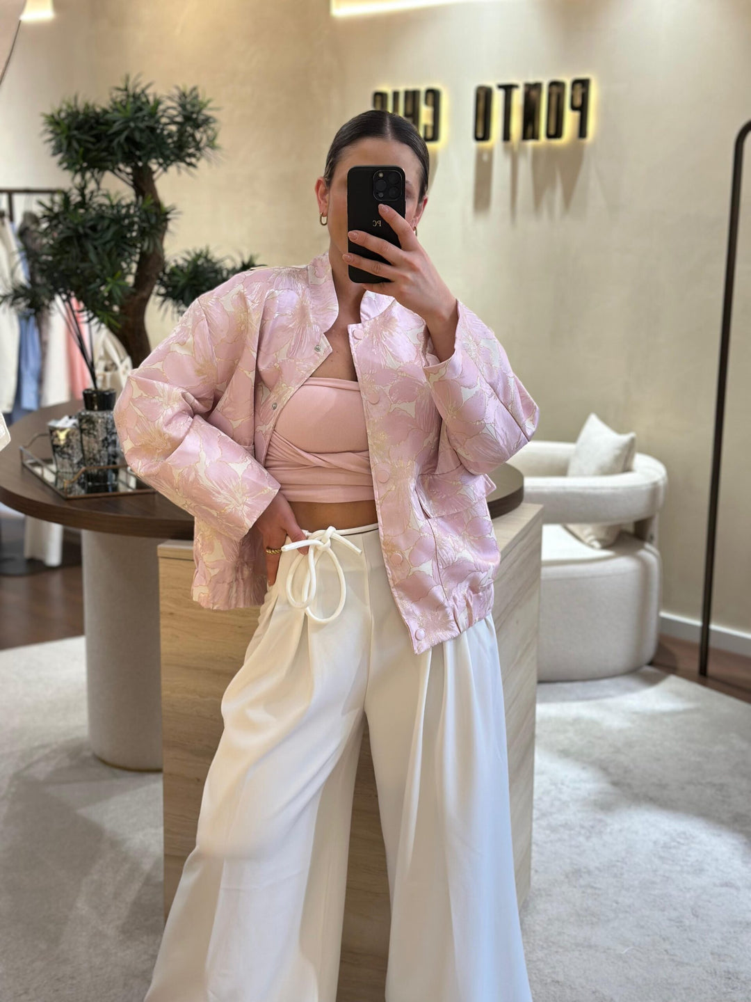 BOMBER ESTAMPADO ROSA PONTO CHIC