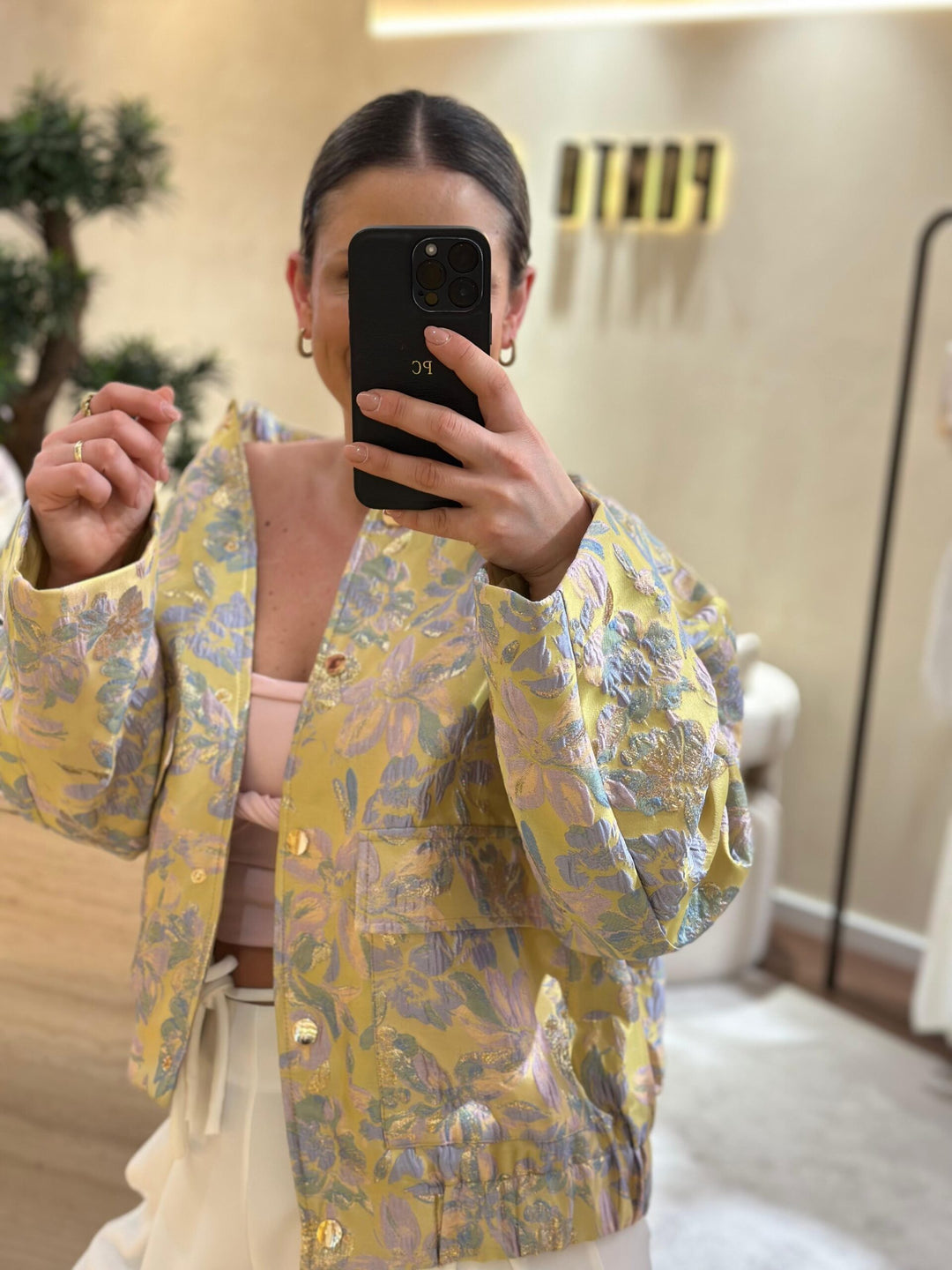 BOMBER ESTAMPADO AMARELO PONTO CHIC