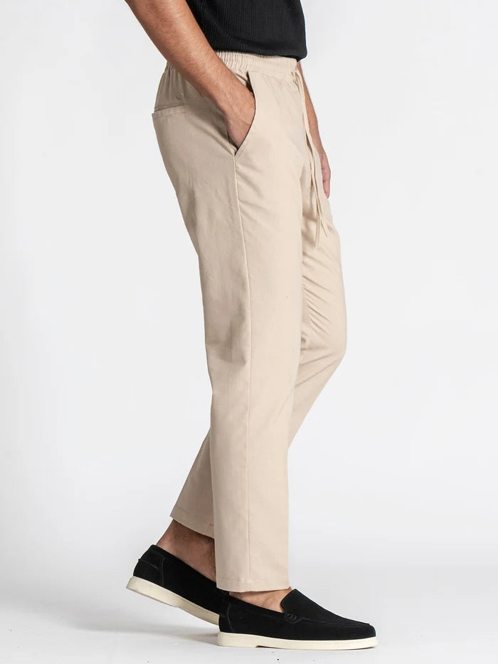 CALÇA BEGE LINHO PONTO CHIC