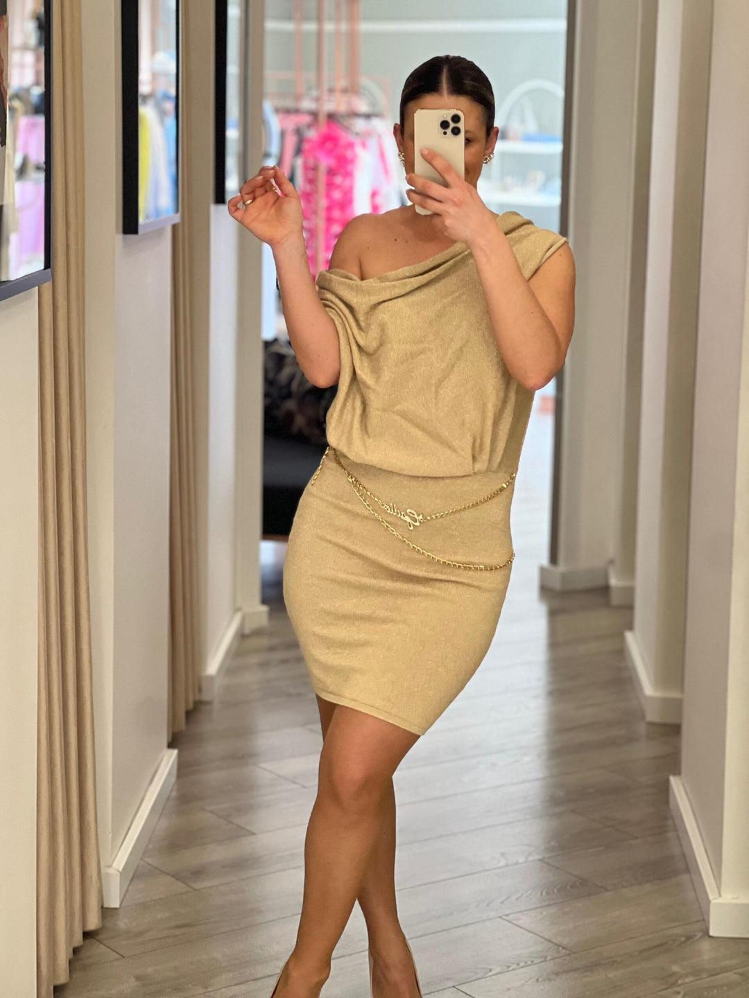 VESTIDO MALHA LUREX GAELLE PARIS