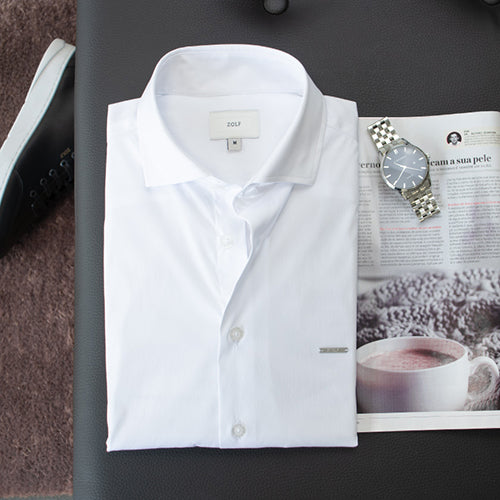CAMISA GOLA ITALIANA SLIM FIT BRANCA ZOLF