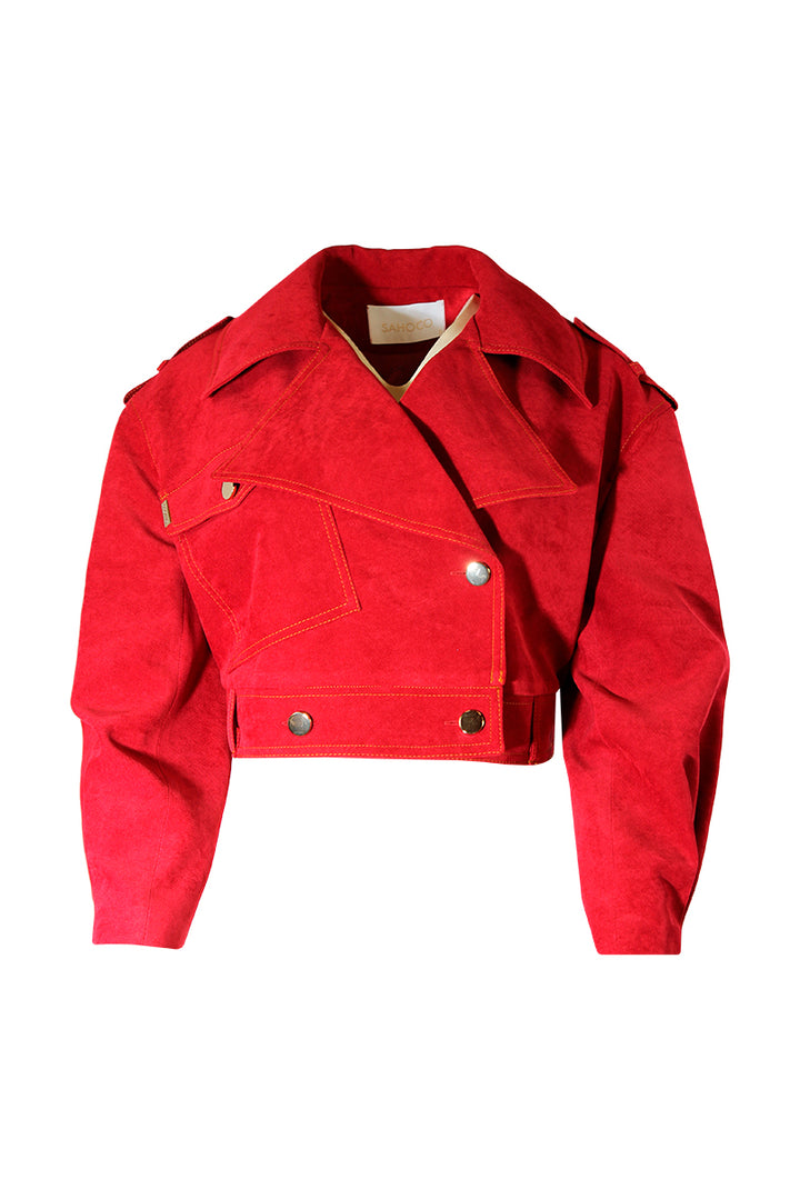 CASACO CROPPED VERMELHO SAHOCO