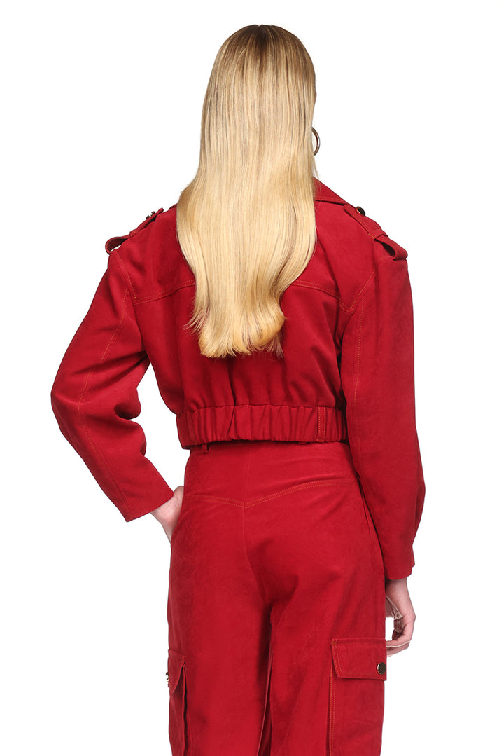CASACO CROPPED VERMELHO SAHOCO
