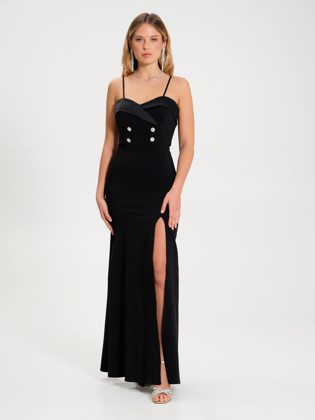 VESTIDO SMOKING SEREIA PRETO RINASCIMENTO