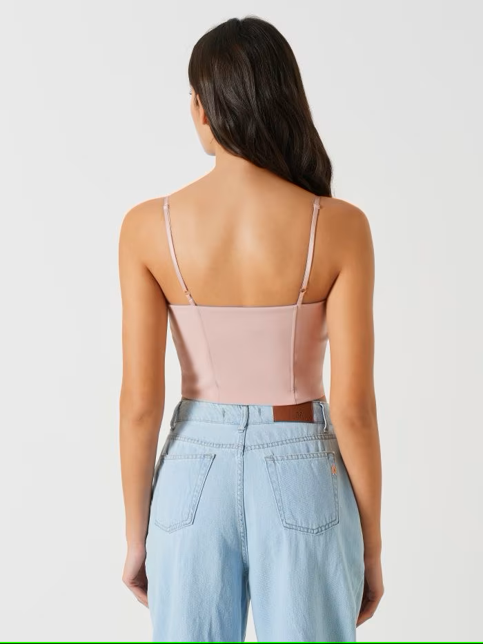 TOP CORPETE ROSA EM RENDA RINASCIMENTO