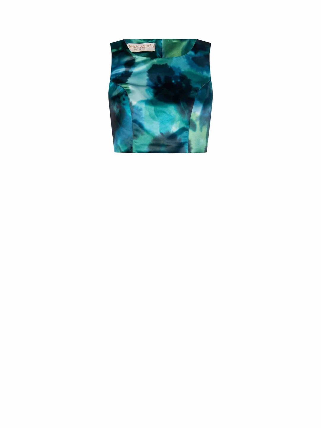 TOP AZUL COM ESTAMPADO AQUÁTICO RINASCIMENTO