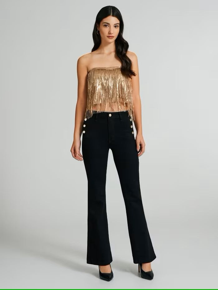 TOP DOURADO DE FRANJAS RINASCIMENTO