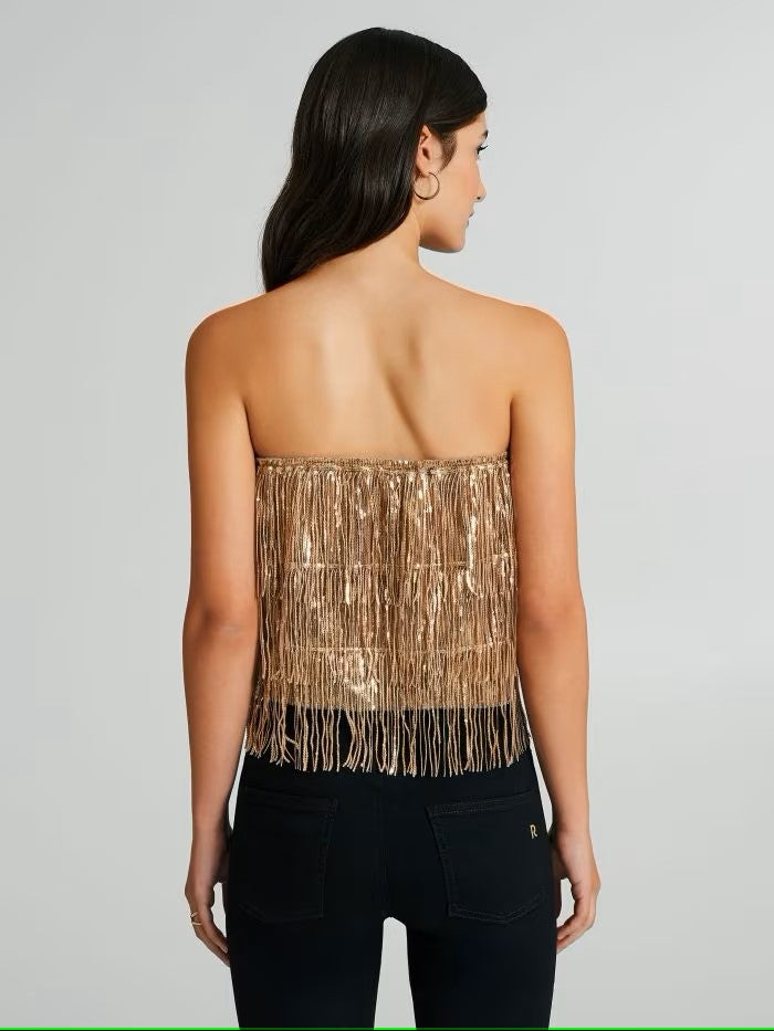 TOP DOURADO DE FRANJAS RINASCIMENTO
