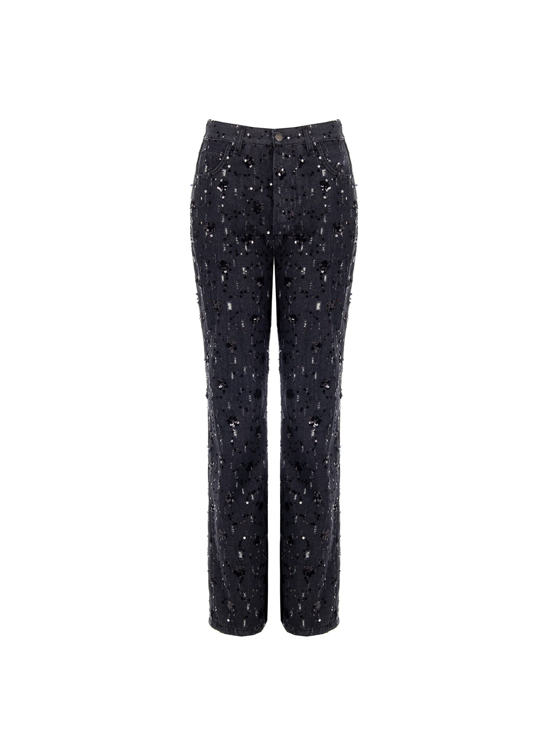 CALÇA PRETA COM LANTEJOULAS RINASCIMENTO